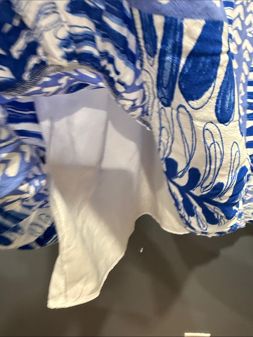 LOFT Blue & White Summer Tie-Waist Dress - Picture 8 of 9